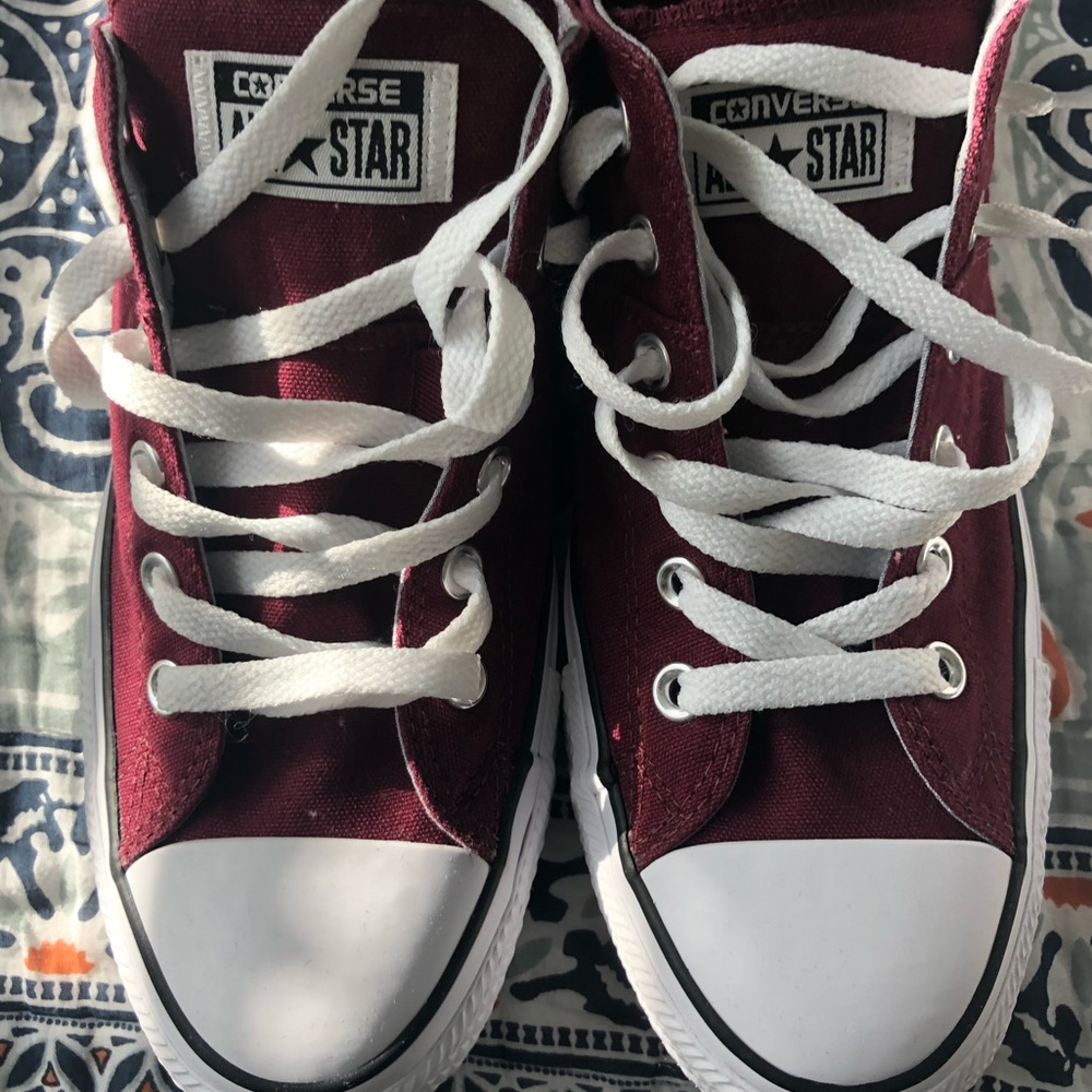 Converse Burgundy and White Sneakers